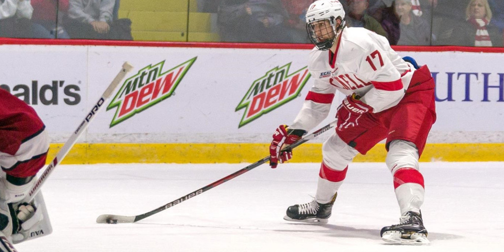 Cornell junior forward Anthony Angello, of Manilus, NY,, scored three goals in his team's 3-0 win at Harvard Friday night, and scored a goal in his team's 3-1 win at Dartmouth Saturday night; not a bad weekend, huh?  The 6' 5" 205lb forward is first on his team in goals scored, with twelve, and is tied for fourth in assists, with eight.  Cornell is 18-2-1, is on a ten-game unbeaten streak, is ranked #1, and will host Union College this Friday night, and will host Dartmouth Saturday night.  Read all about Angello and the Cornell team in today's post.