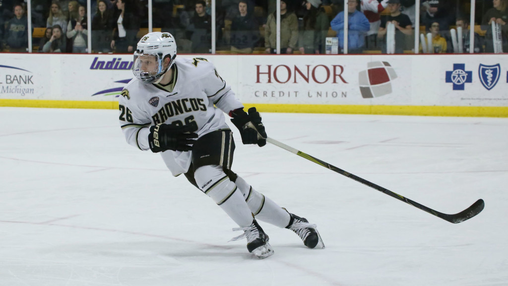 Western Michigan junior forward Ethen Frank, of Papillion, NE.,