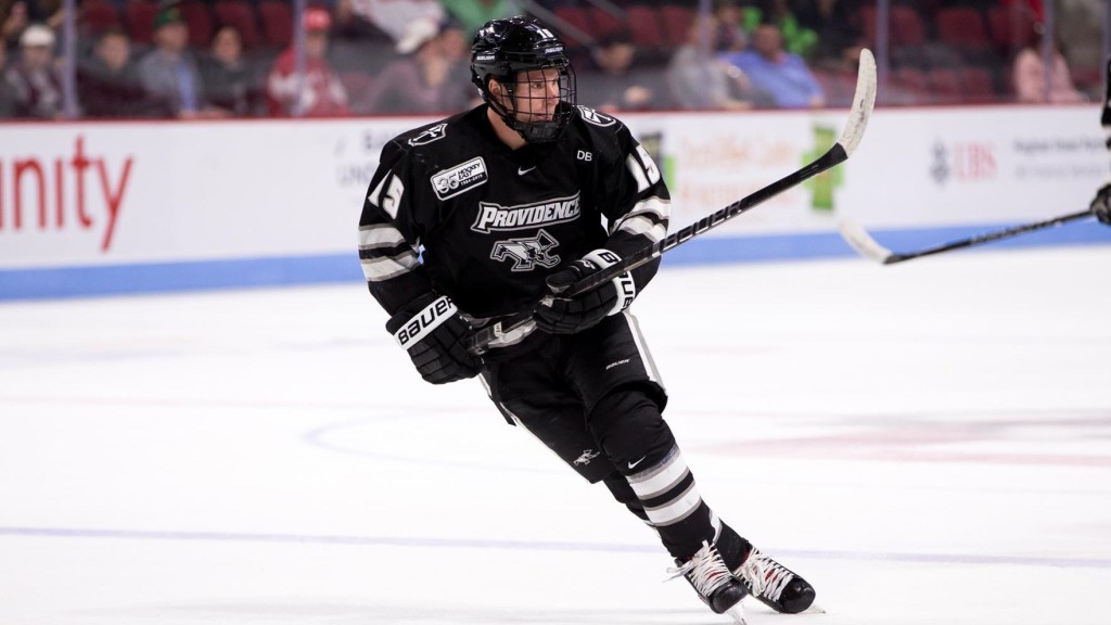 Providence junior forward Josh Wilkins, of Raleigh, N.C., scored two goals as his team came from behind to beat Mankato State 6-3 in opening round action of the NCAA Tournament in the Eastern Regional in Providence, R.I. earlier today.