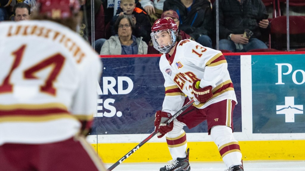 Denver junior forward Liam Finlay, of Kelowna, B.C., is second on his team in goals scored, with sixteen, and is third on the team in assists, with twenty.