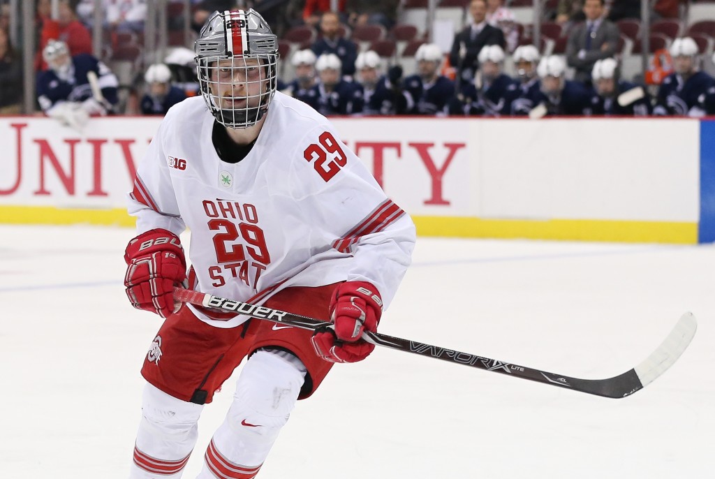 Ohio State sophomore forward Gustaf Westlund, of Stockholm, Sweden, is first on his team in goals scored, with nine, and is tied for second in assists, with six.  Ohio State, 10-4-2, and ranked #6, resumes play when it travels to play two games at Colgate on December 27 and 28.