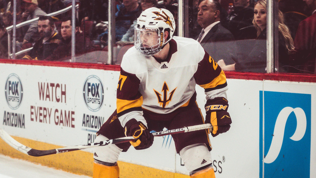 Arizona State senior forward Brett Gruber, of Appleton, WI., tallied an assist in his team's win 3-2 at Holy Cross Friday night, and then scored a goal and added an assist in his team's 3-0 win at Bentley Saturday night.  The 5'8" 180lb forward is tied for fourteenth on his team in goals scored, with two, and is tied for ninth on the team in assists, with six.  Arizona State, 20-9-3, hosts Alaska-Anchorage for two games this weekend.  You can read all about Gruber and his Arizona State team in today's post.