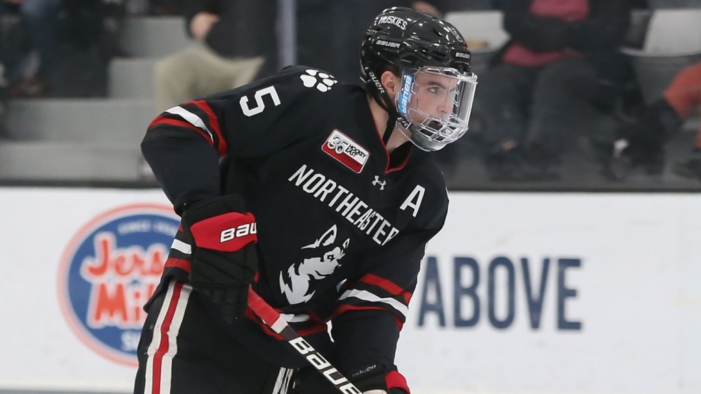 Northeastern senior defenseman Ryan Shea, of Milton, MA., scored a goal and added an assist in his team's 3-0 win at UMass-Lowell Friday night; he also tallied two assists in his team's 4-4 tie against Boston University en route to winning their third consecutive Beanpot title last Monday night, February 10th, at the TD Boston Garden.  The 6'1" 195lb senior is tied for seventh on his team in goals, with five, and is first on the team in assists, with twenty-four.  Northeastern, 17-8-3, and ranked #10, will play a home-and-home series against #6 Boston College, Thursday night at home, and Friday night at B.C.  You can read all about Shea and his Northeastern team in today's post.