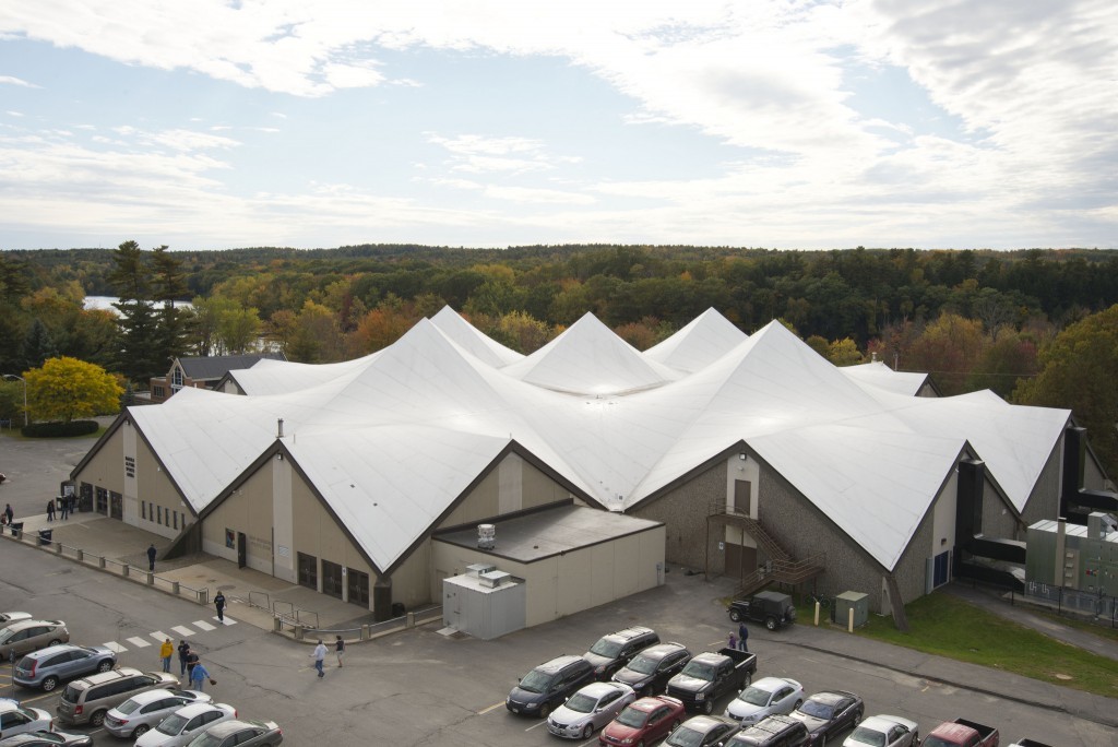 Exterior of the Harold Alfond Arena on the University of Maine Campus in Orono, Maine