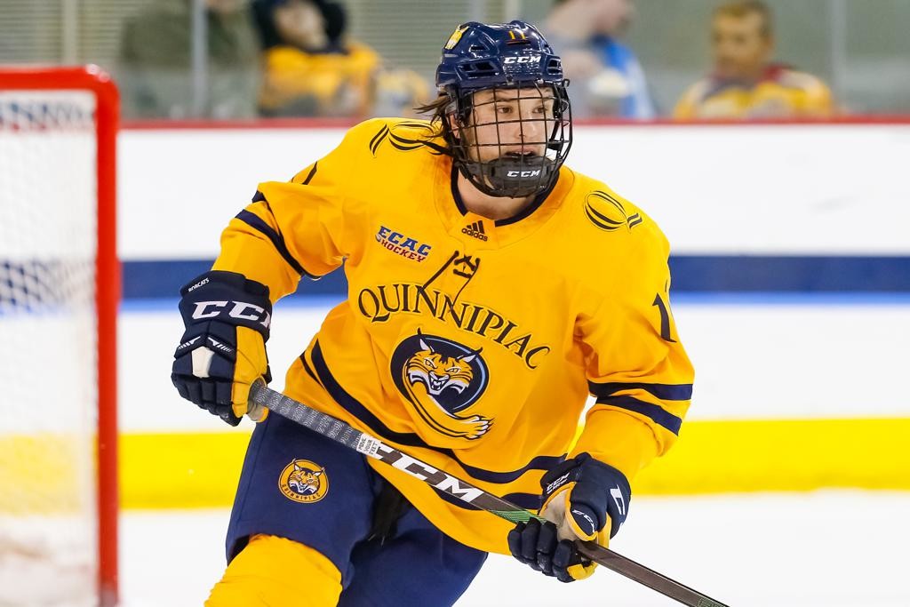 Quinnipiac sophomore forward Wyatt Bongiovanni, of Birmingham, MI., leads his team in goals scored, with fifteen, and is eighth on the team in assists, with ten.  Quinnipiac, ranked 21-11-2, and ranked #14, will host Yale this weekend in second round action of the ECAC Conference Tournament for a best-of-three series.  You can read all about Bongiovanni and his Quinnpiac team in today's post.