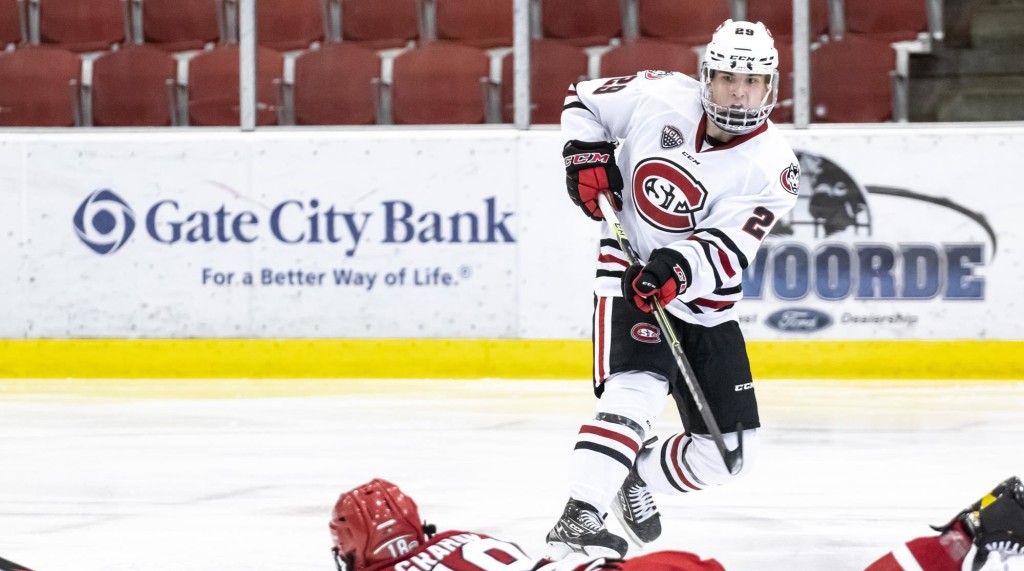 St. Cloud State freshman forward Veeti Miettinen, of Espoo, Finland, is tied for second on his team in goals scored, with eleven, and is tied for third in assists, with thirteen.  St. Cloud State, 19-10-0, and ranked #7, will face Mankato State tomorrow at 2:00pm Pacific Time on ESPN2 in the first semifinal game of the Frozen Four.