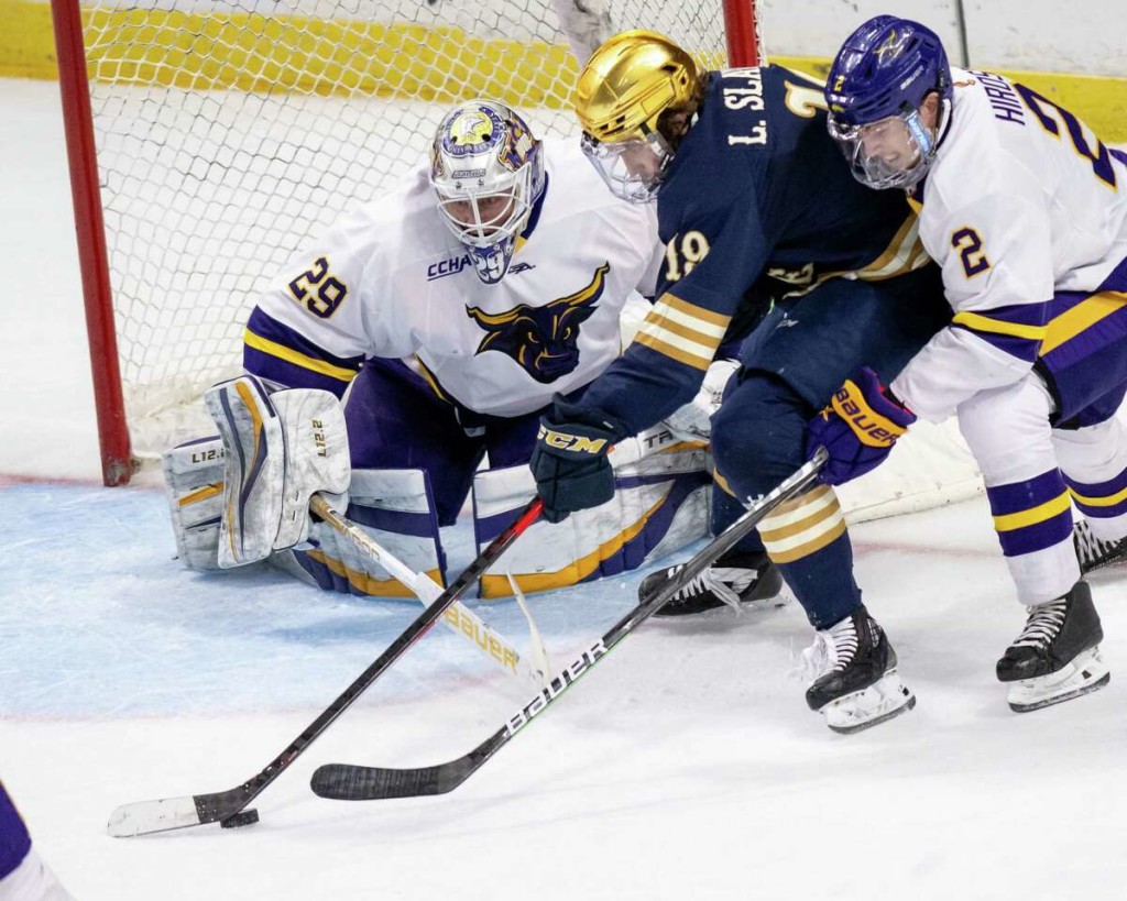 Mankato State senior goalie Dryden McKay, of Downer's Grove, IL., blocked all twenty-three shots against him in his team's 1-0 shutout win over Notre Dame on Saturday, March 26th in the Eastern Region Final Game in Albany, N.Y.  McKay has a astounding 1.28 GAA, a saves % of .934, and ten shutouts this season.  Mankato State advanced to play Minnesota in a Frozen Four semifinal in Boston on Thursday (tomorrow) April 7th, at 5:30PM Pacific Time on ESPNU.